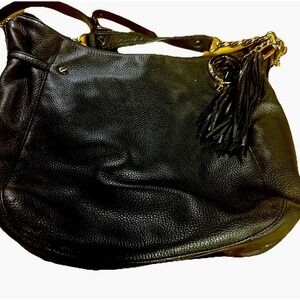 Michael Kors Signature Jet Set Large Chain Black Shoulder Bag Tote Rare Classic